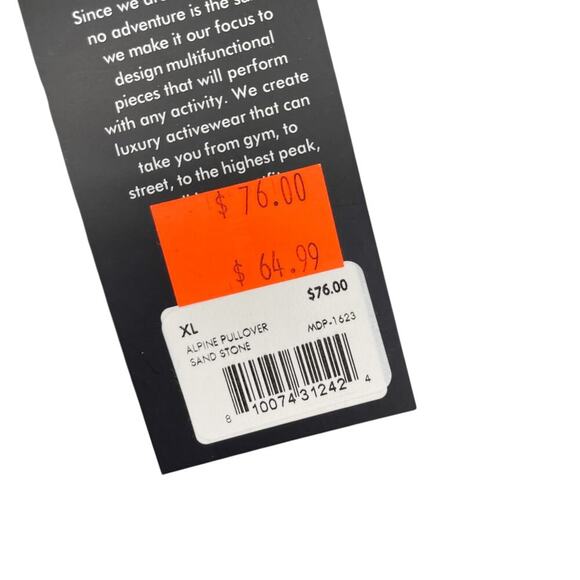 Glyder The Alpine Pullover Hoodie Sweatshirt in Sand Stone Men's XL NEW NWT - Picture 5 of 9